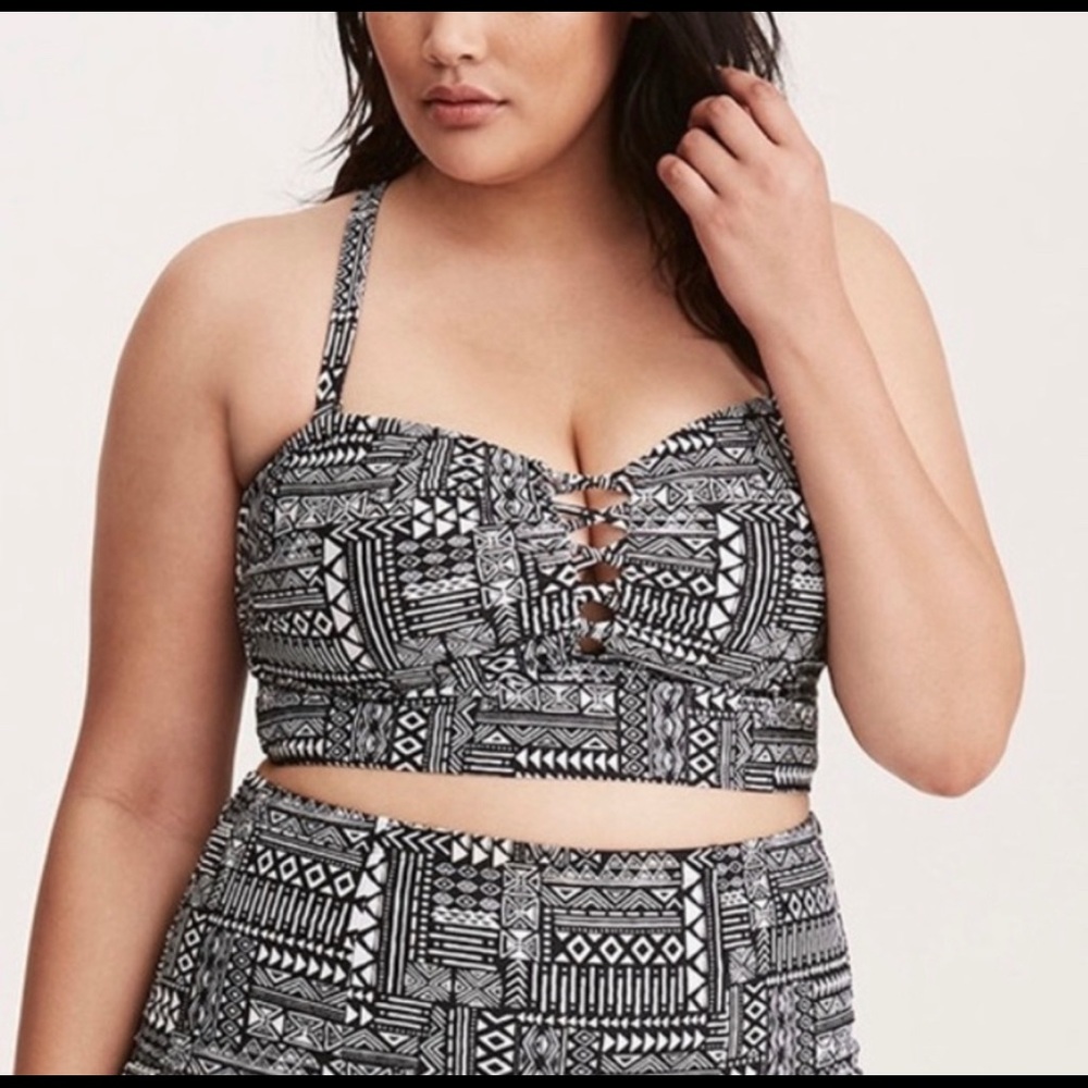 Torrid Geo print padded bikini top